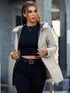 Damen Slim Fit Langarm Steppmantel mit Reißverschluss und Taschen